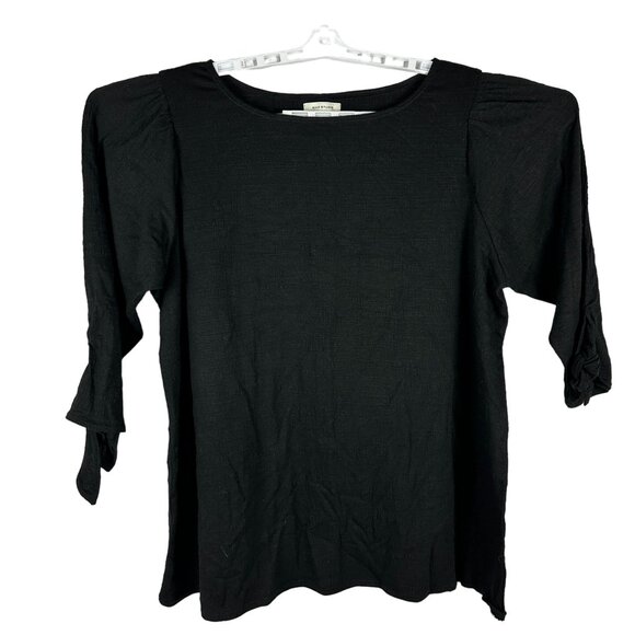 Max Studio Women's Black Cardigan Top With Tie Sleeves Size 1X - Picture 1 of 6